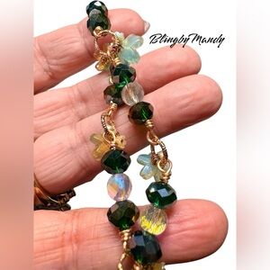 Elegant Green and Gold Beaded bracelet